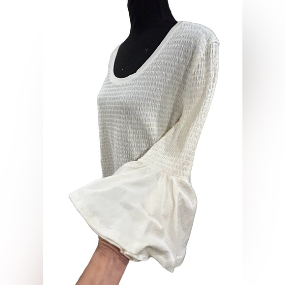 🔥ANTHROPOLOGIE! FOSTER BELL TOP! GORGEOUS IVORY, 3/4 BELL SLEEVES! BOHO! - Picture 7 of 16